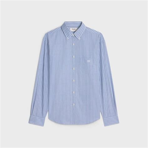 celine cambridge|CAMBRIDGE SHIRT IN STRIPED CHAMBRAY COTTON.